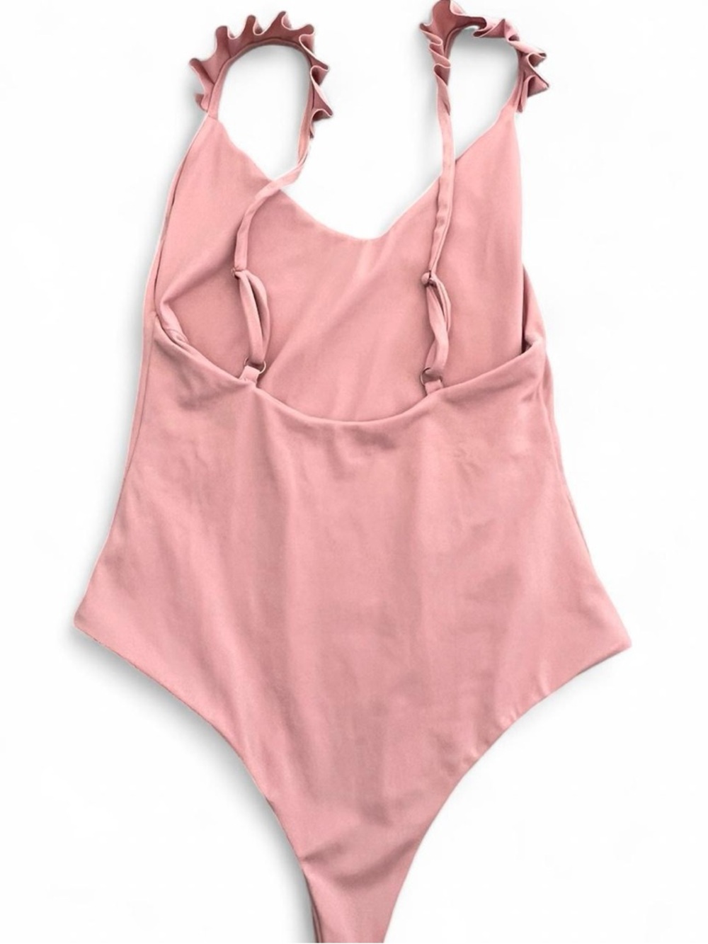 Pink Ruffle Strap One-Piece Swimsuit - Picture 3 of 4